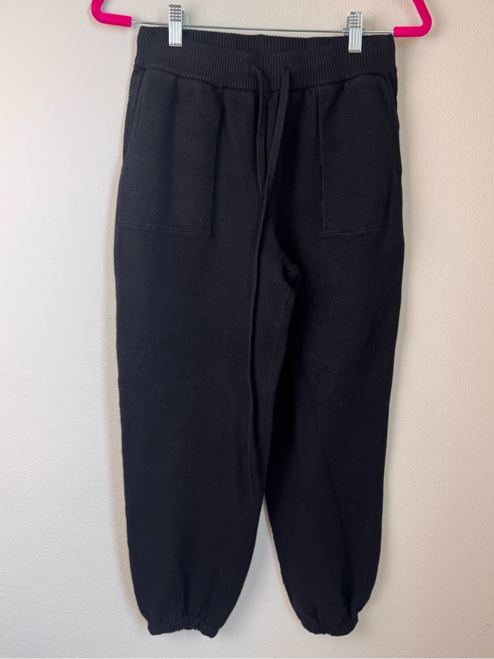 Monrow black soft fleece joggers
